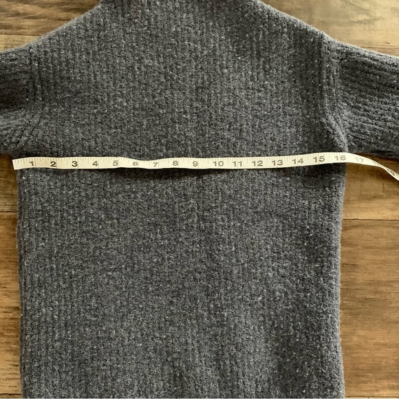 Wilfred merino wool mock neck sweater dark gray ribbed - Picture 7 of 9